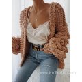 Lantern Sleeves Chunky Sweater